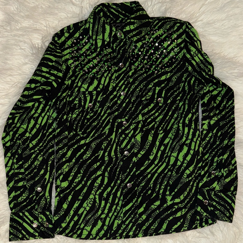 Cowgirl Hardware Black & Zebra Paisley Western Shirt